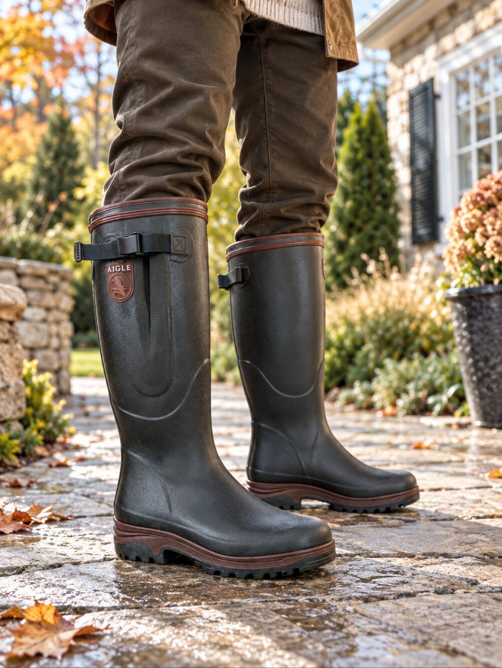Aigle Parcours 2 ISO Bronze Neoprene Insulated Rubber Boots EU 41 France